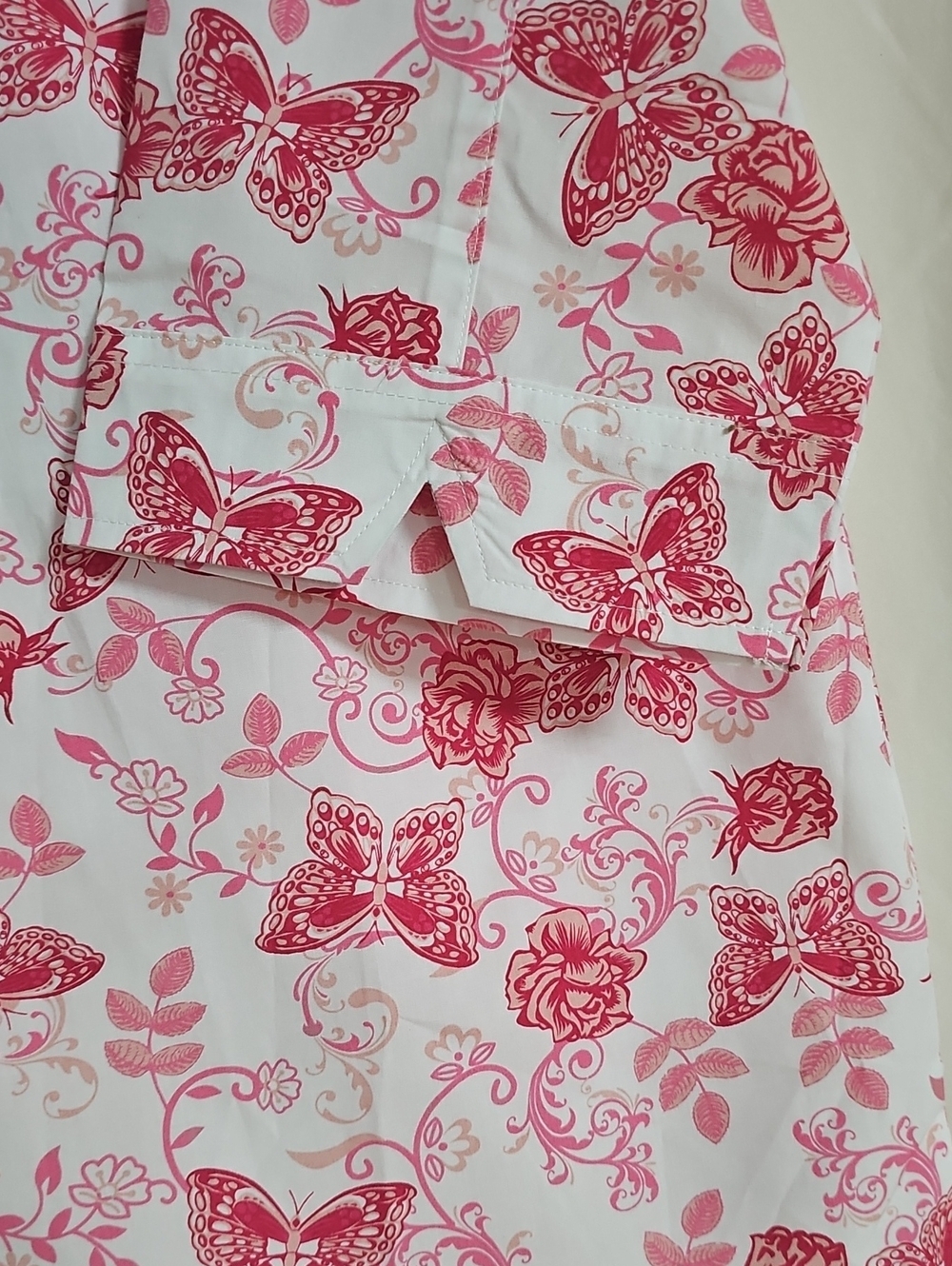 American Sweetheart Pink & White Butterfly Floral Button-Up Shirt - Picture 5 of 7